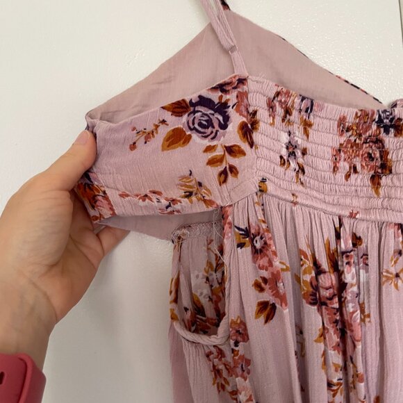 American Eagle Cold Shoulder Tie-Front Floral Spaghetti Strap Top Size M - Picture 4 of 13